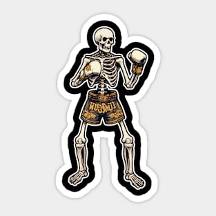 thai boxing skeleton Sticker